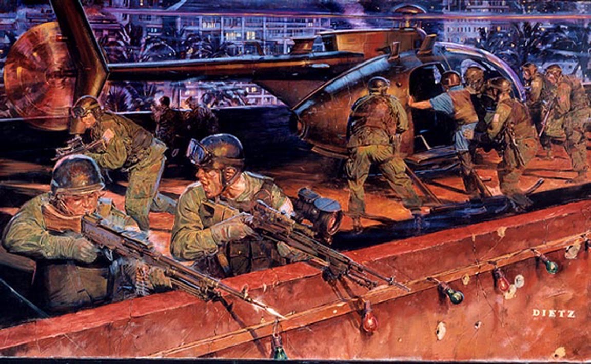 James Dietz painting — Operation Acid Gambit rescue
